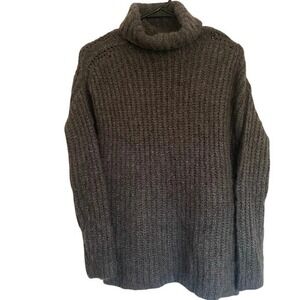 Abercrombie & Fitch Womens Turtleneck Sweater‎ Chunky Knit Oversized Gray XS
